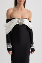 Süslemeli Midi Elbise