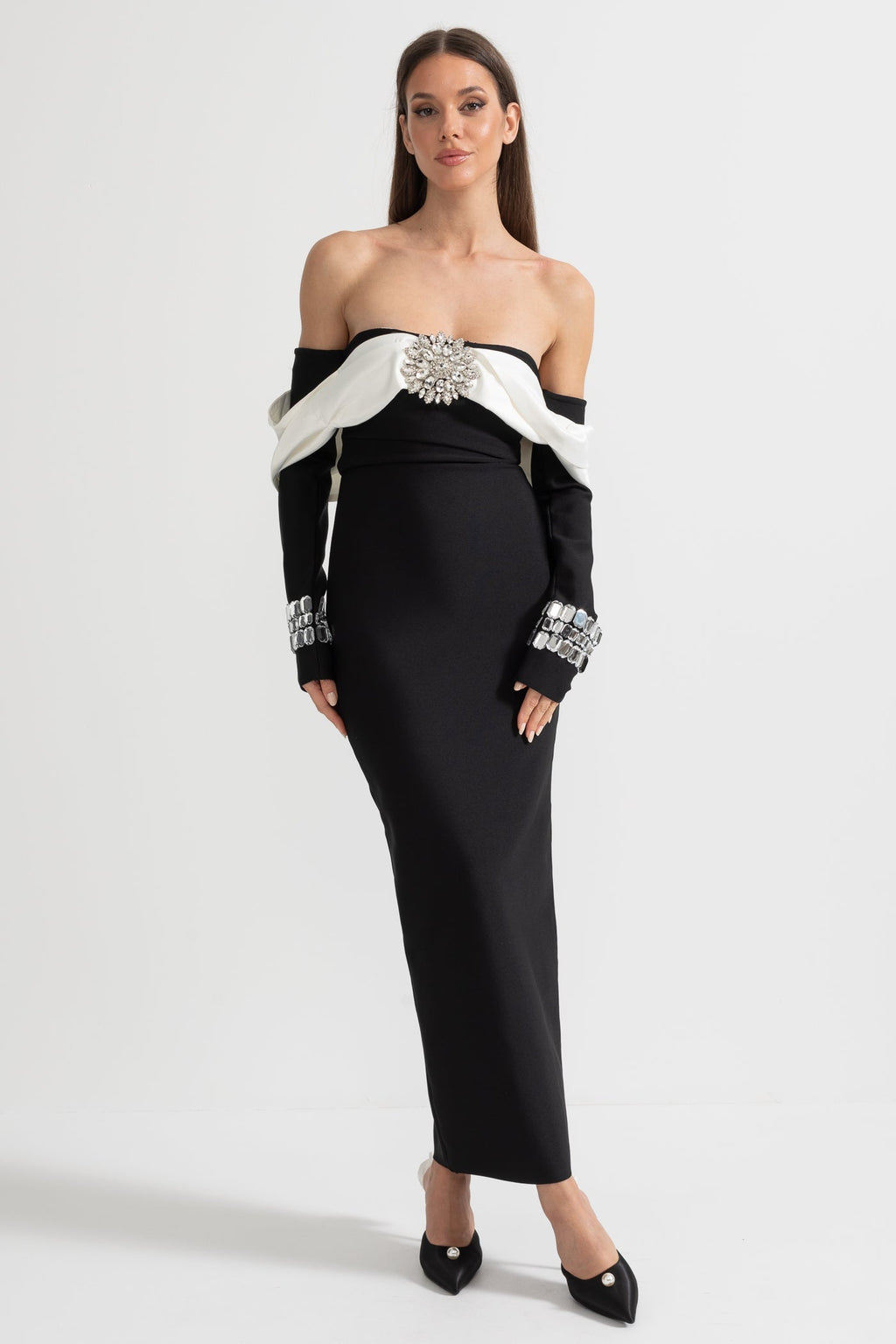 Süslemeli Midi Elbise