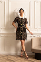 Kontrast Yaka Midi Elbise