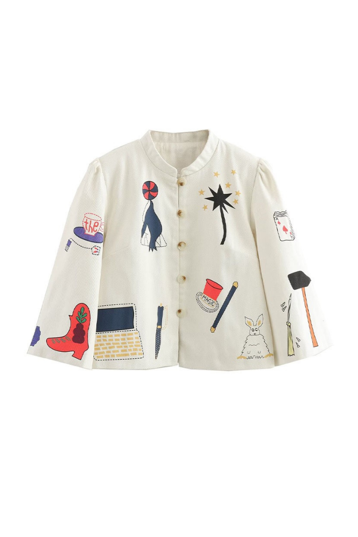 Luke Baskılı Kısa Ceket