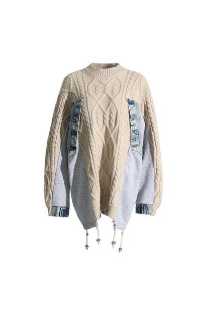 Jenna Patchwork Örgü Kazak