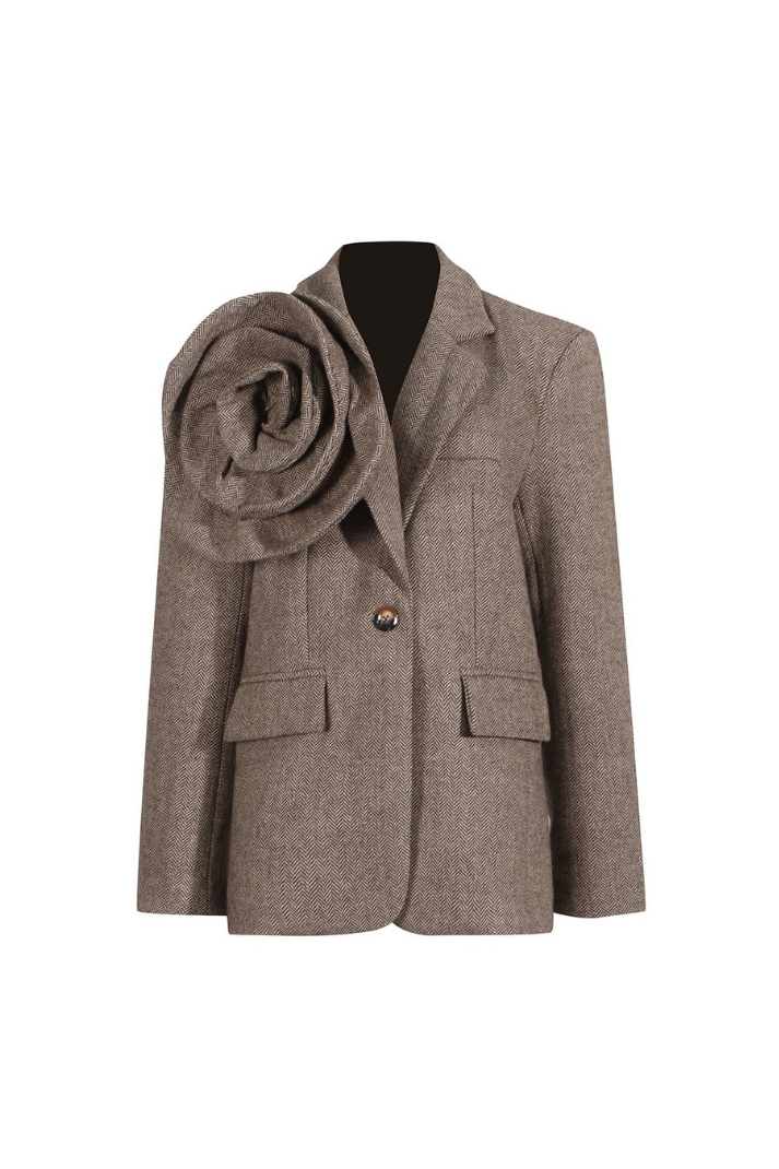 Nala Çiçek Rozetli Blazer Ceket