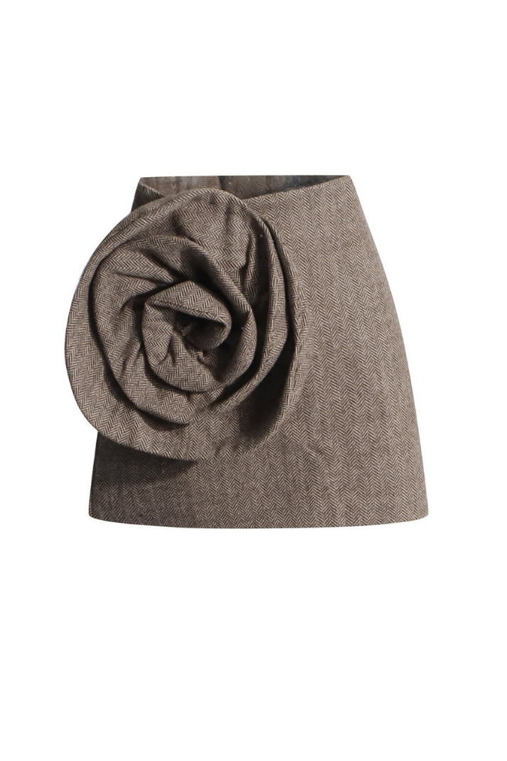 Nala Çiçek Tokalı Mini Etek