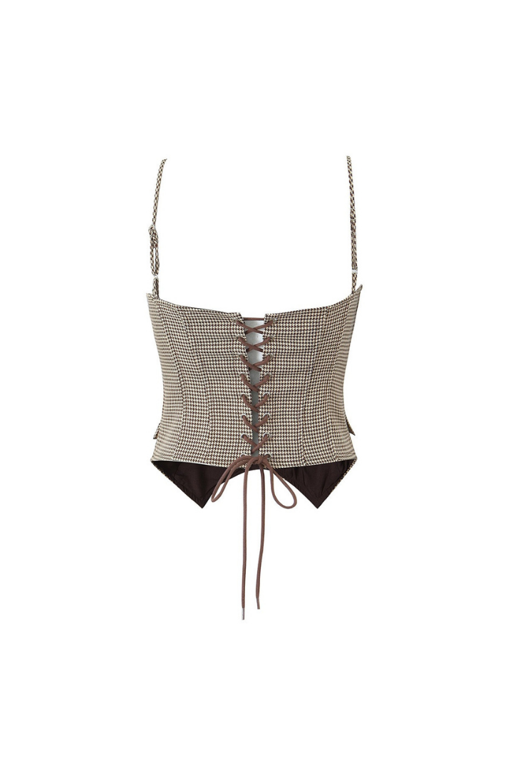 Geraldine Kazayağı Desenli Korse Büstiyer