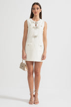 Fiyonklu Kolsuz Mini Elbise