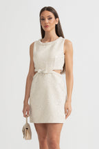 Fiyonklu Payetli Mini Elbise