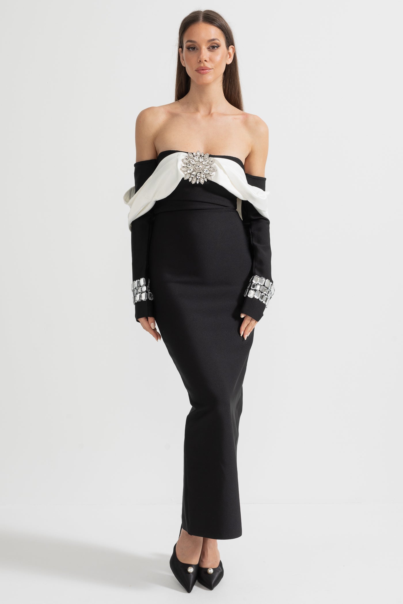 Süslemeli Midi Elbise