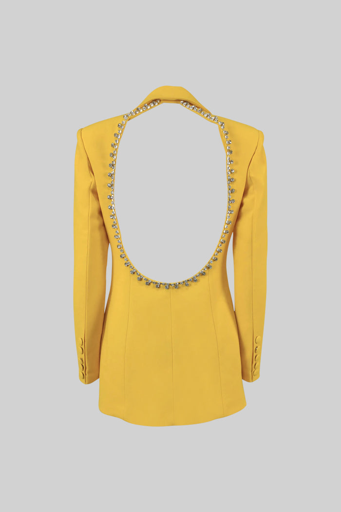 Sırt işlemeli blazer ceket