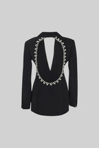 Sırt işlemeli blazer ceket