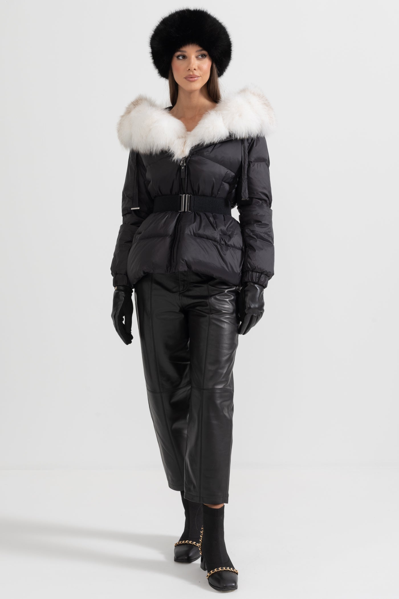 kürk yaka puffer mont