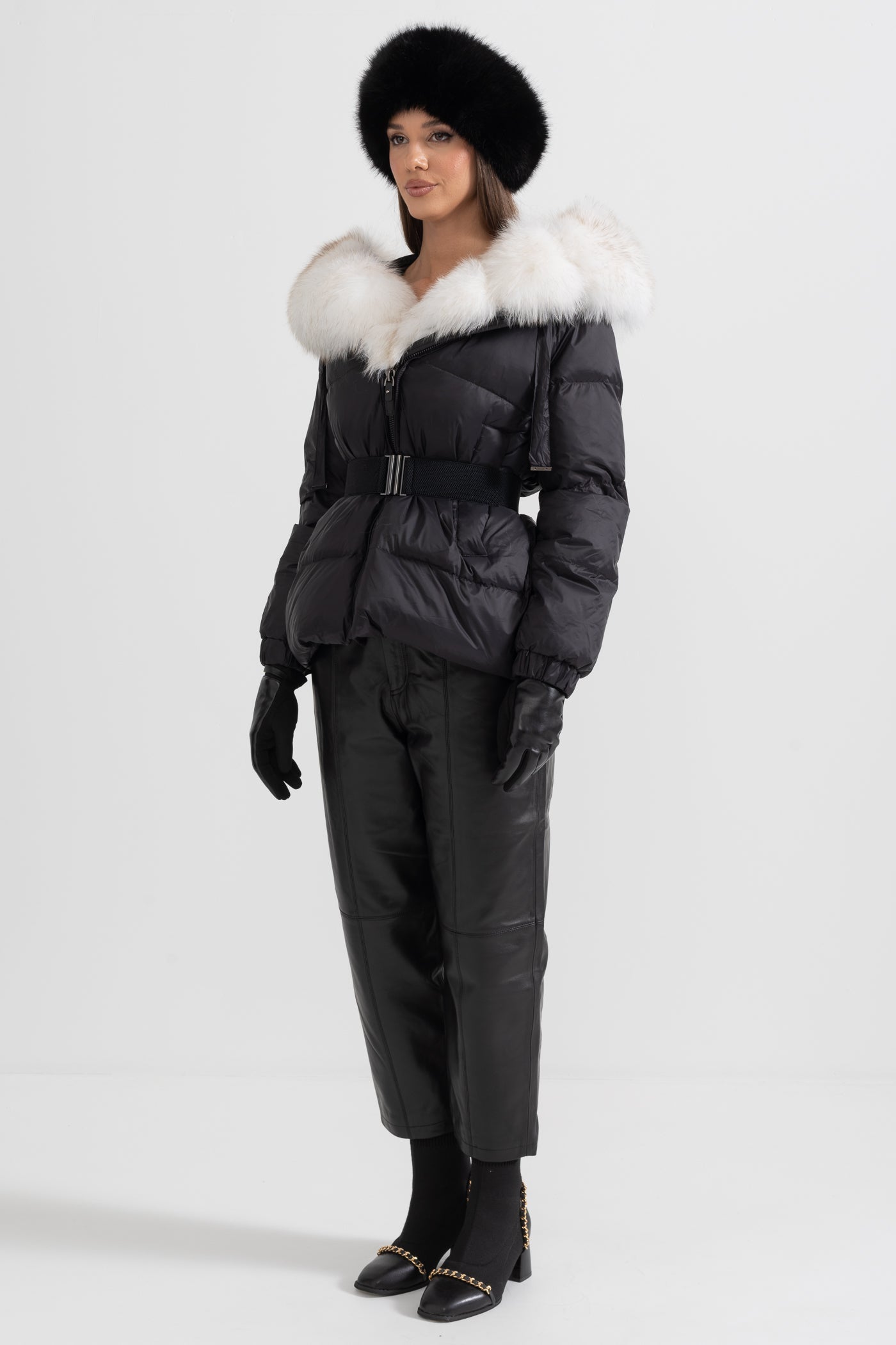 kürk yaka puffer mont