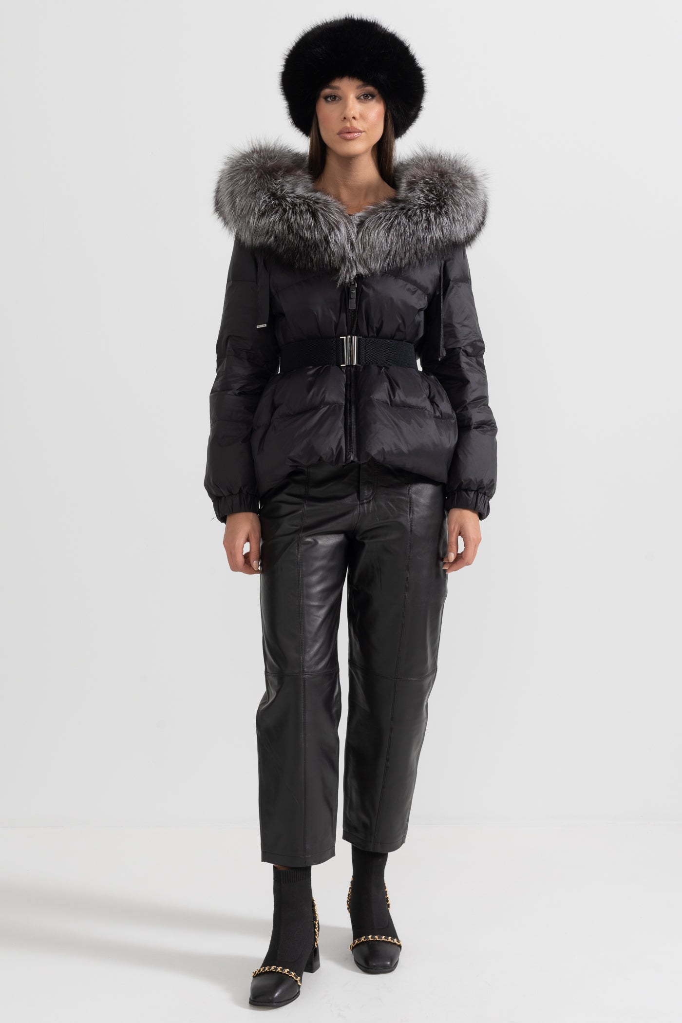 kürk yaka puffer mont