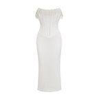 Roseline inci midi elbise