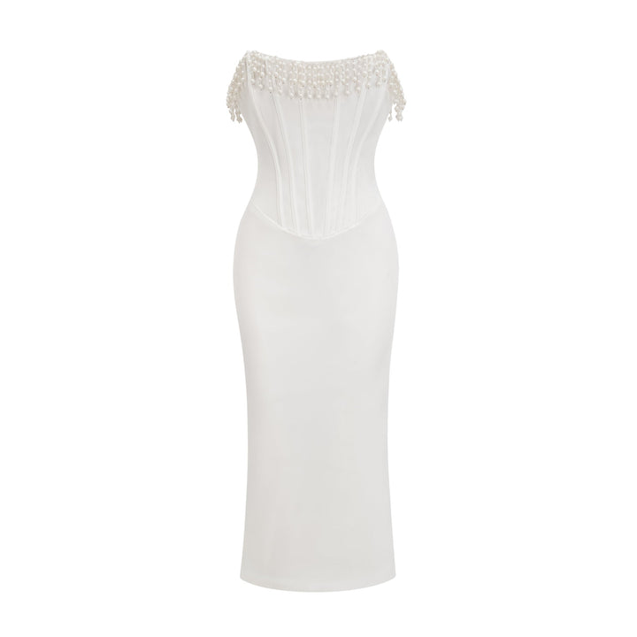 Roseline inci midi elbise