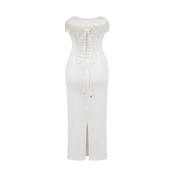 Roseline inci midi elbise