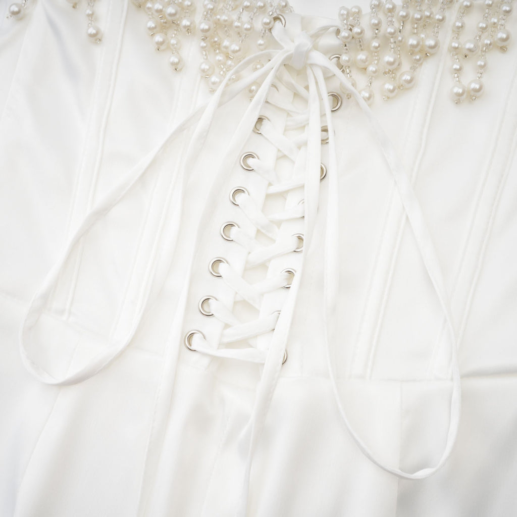 Roseline inci midi elbise