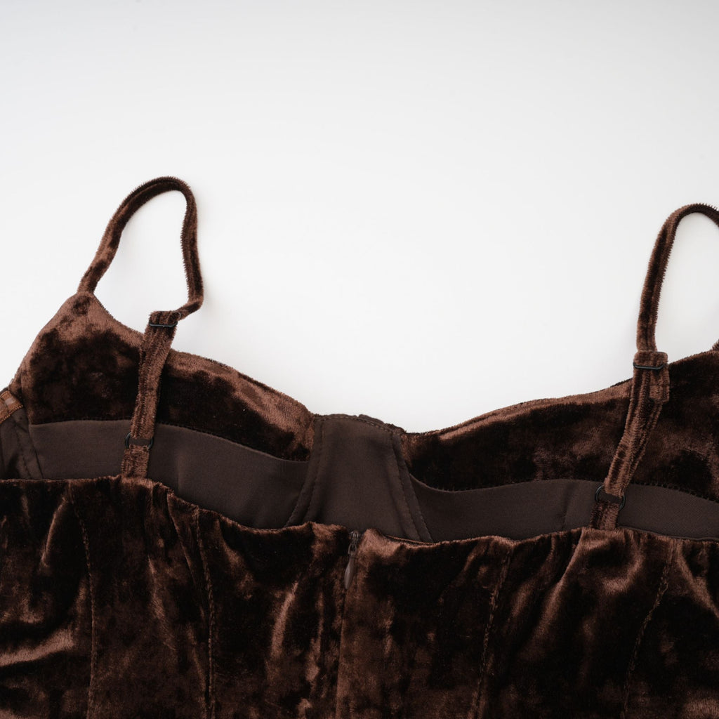 Fleur kadife mini elbise