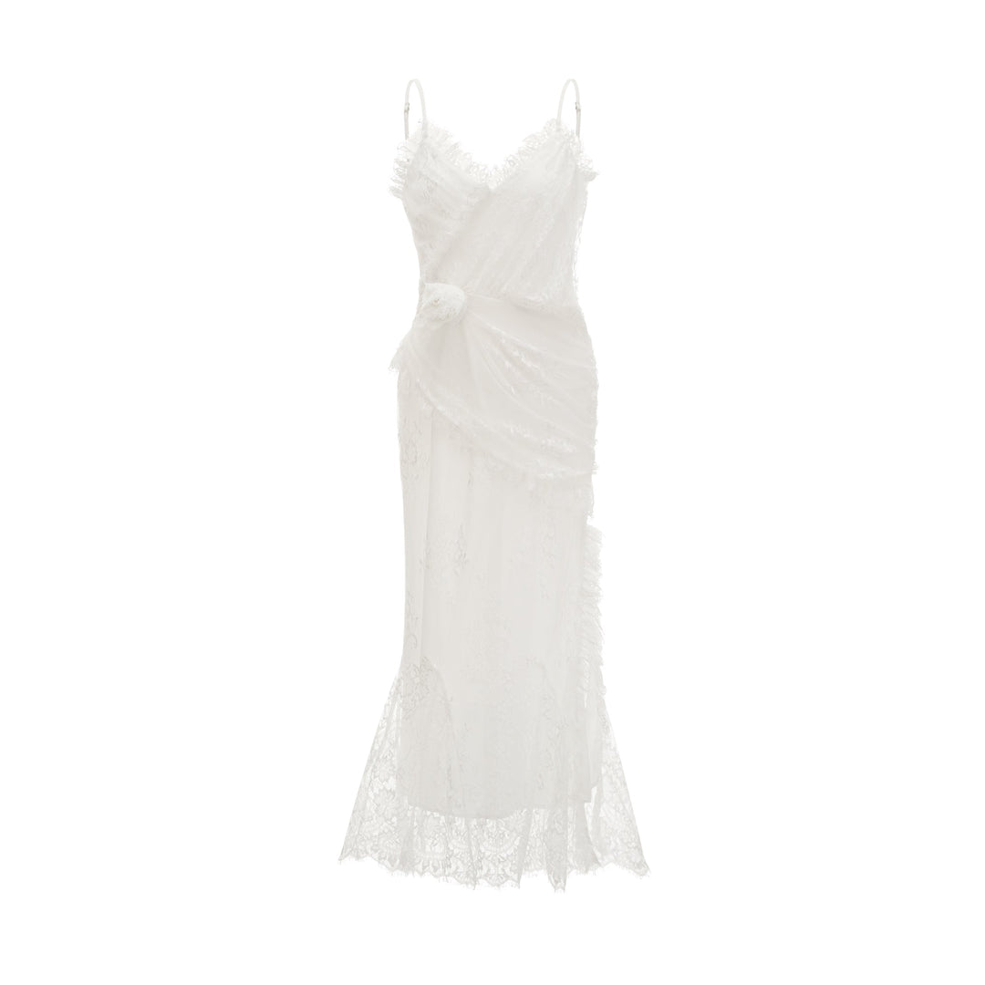 Larelle dantel midi elbise