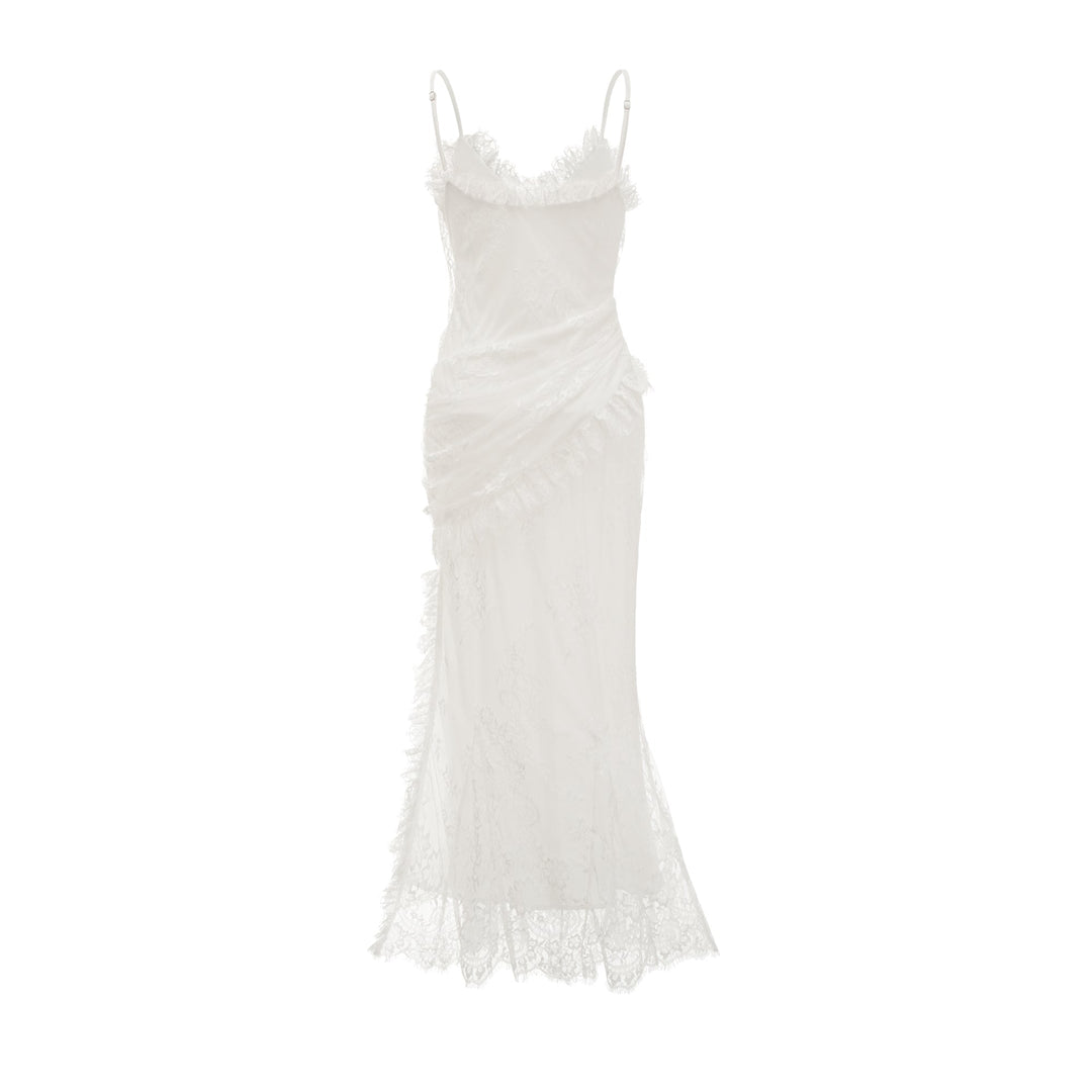 Larelle dantel midi elbise