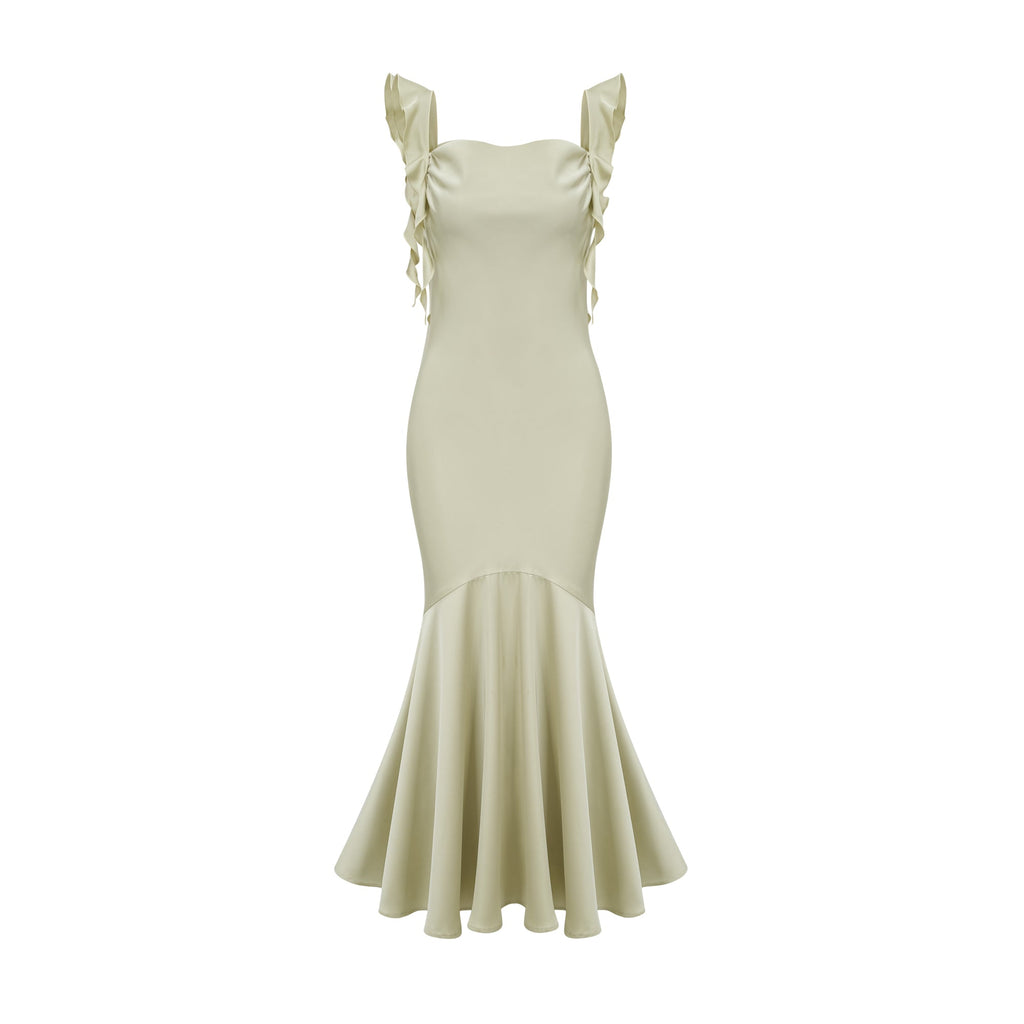 Céleste kloş midi elbise