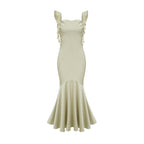 Céleste kloş midi elbise