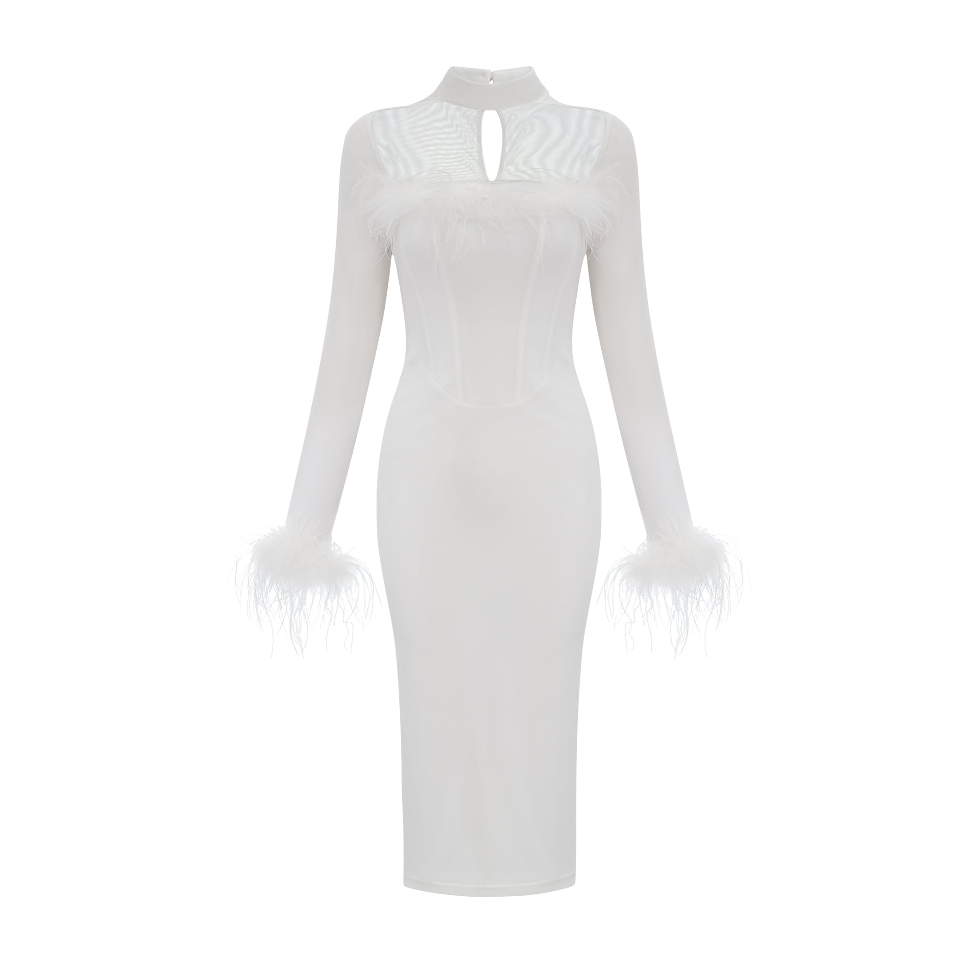 Désirée kuş tüyü maksi elbise