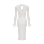 Désirée kuş tüyü maksi elbise