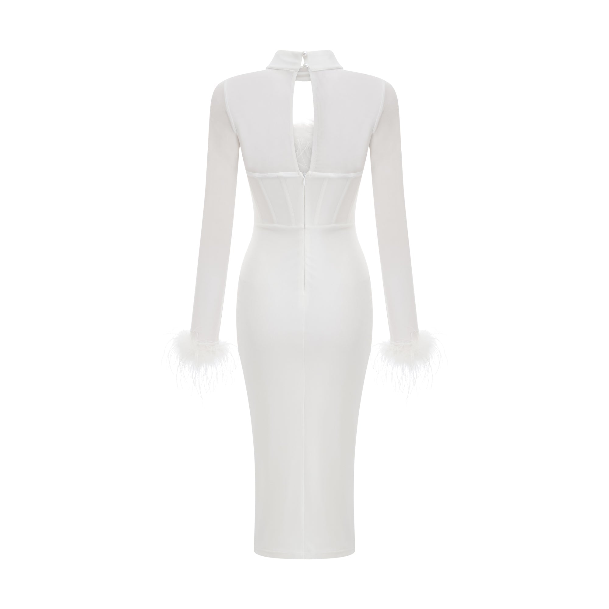 Désirée kuş tüyü maksi elbise