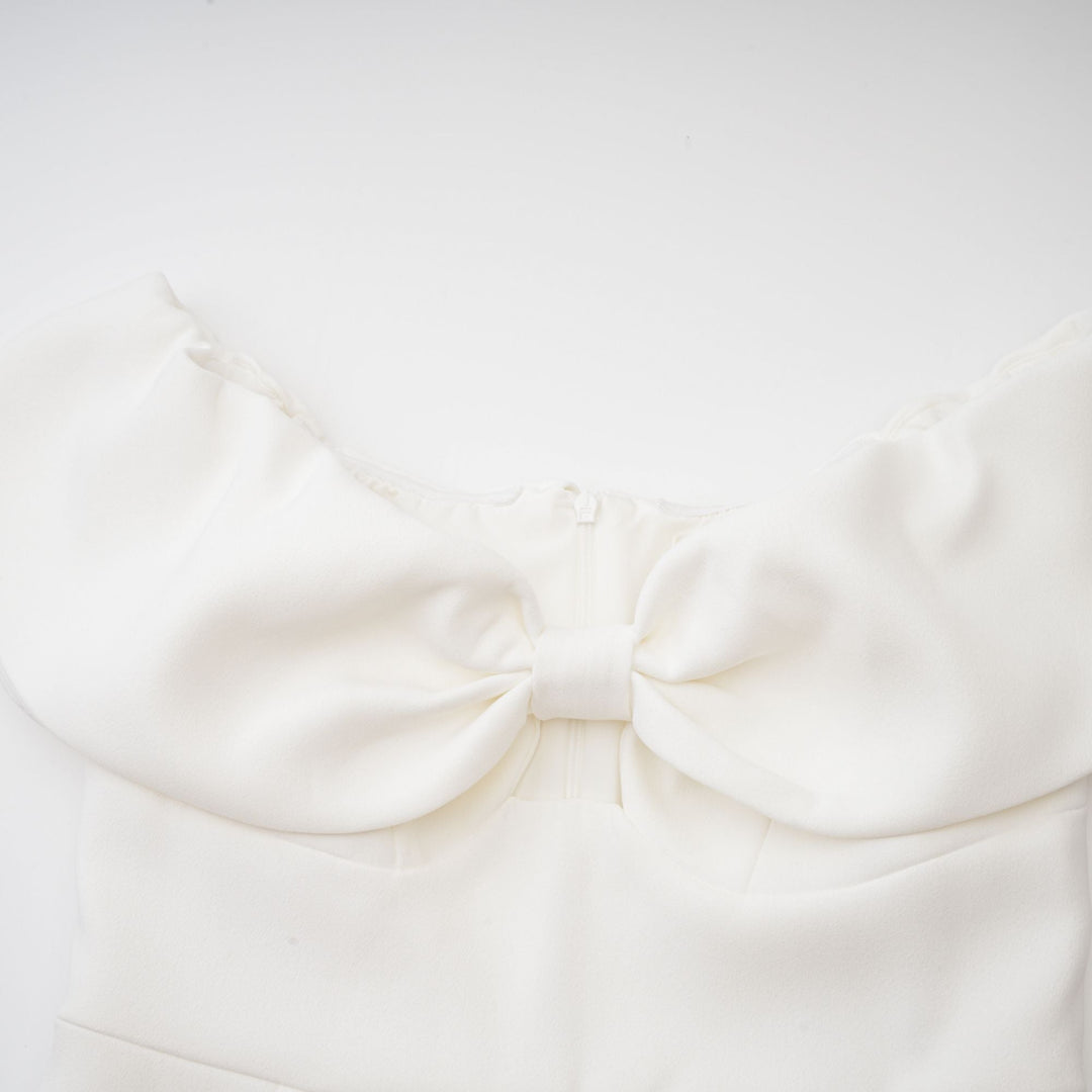 Victoire fiyonk detaylı mini elbise