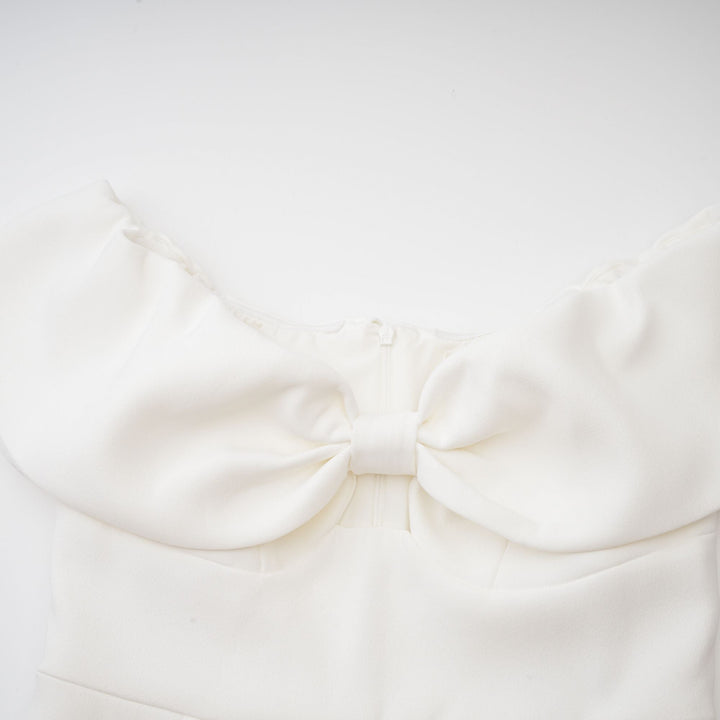 Victoire fiyonk detaylı mini elbise