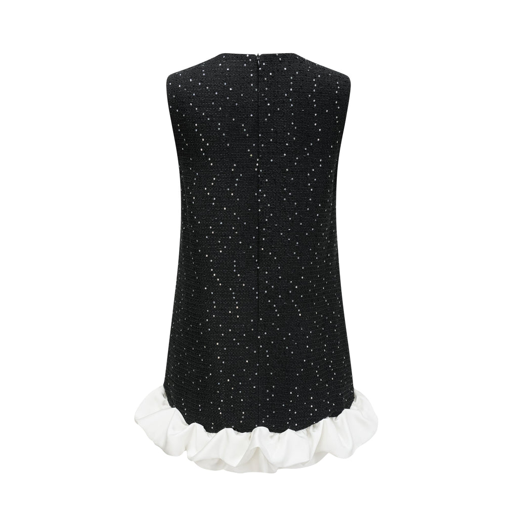 Santorini süslemeli mini elbise