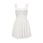 Nyala fırfır mini elbise