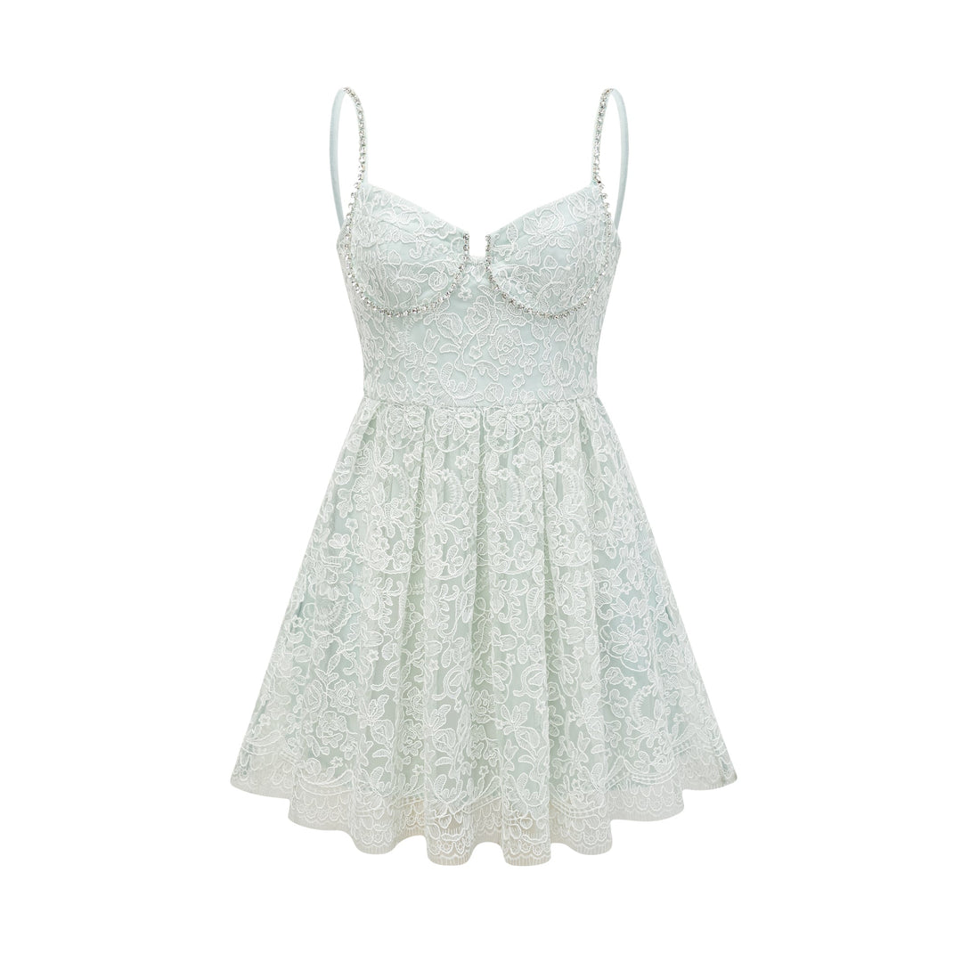 Vanna dantelli mini elbise