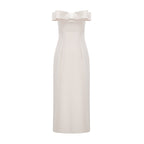 Lana fiyonk midi elbise