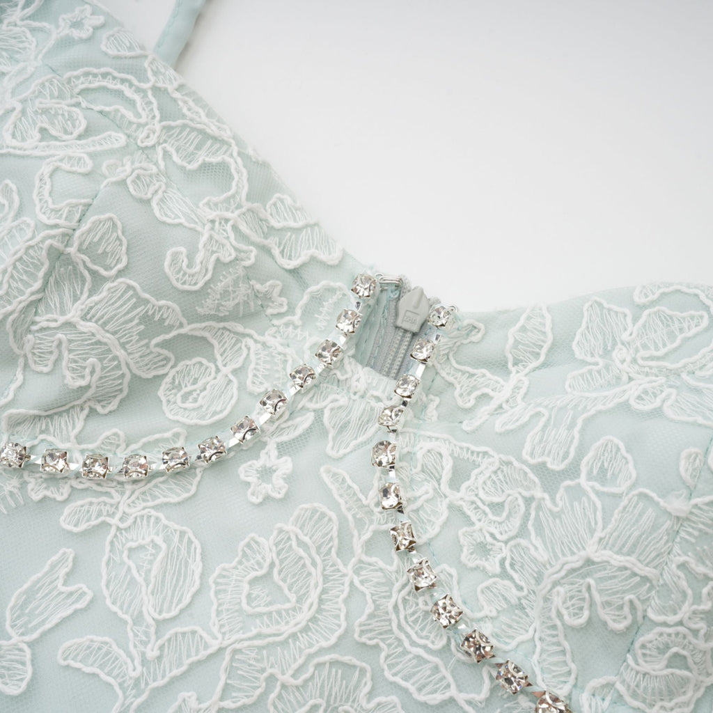 Vanna dantelli mini elbise