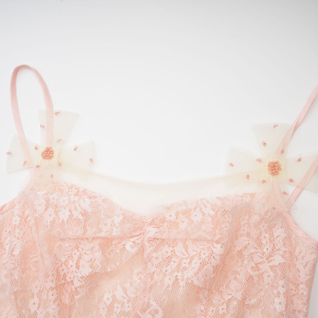 Safran dantel mini elbise