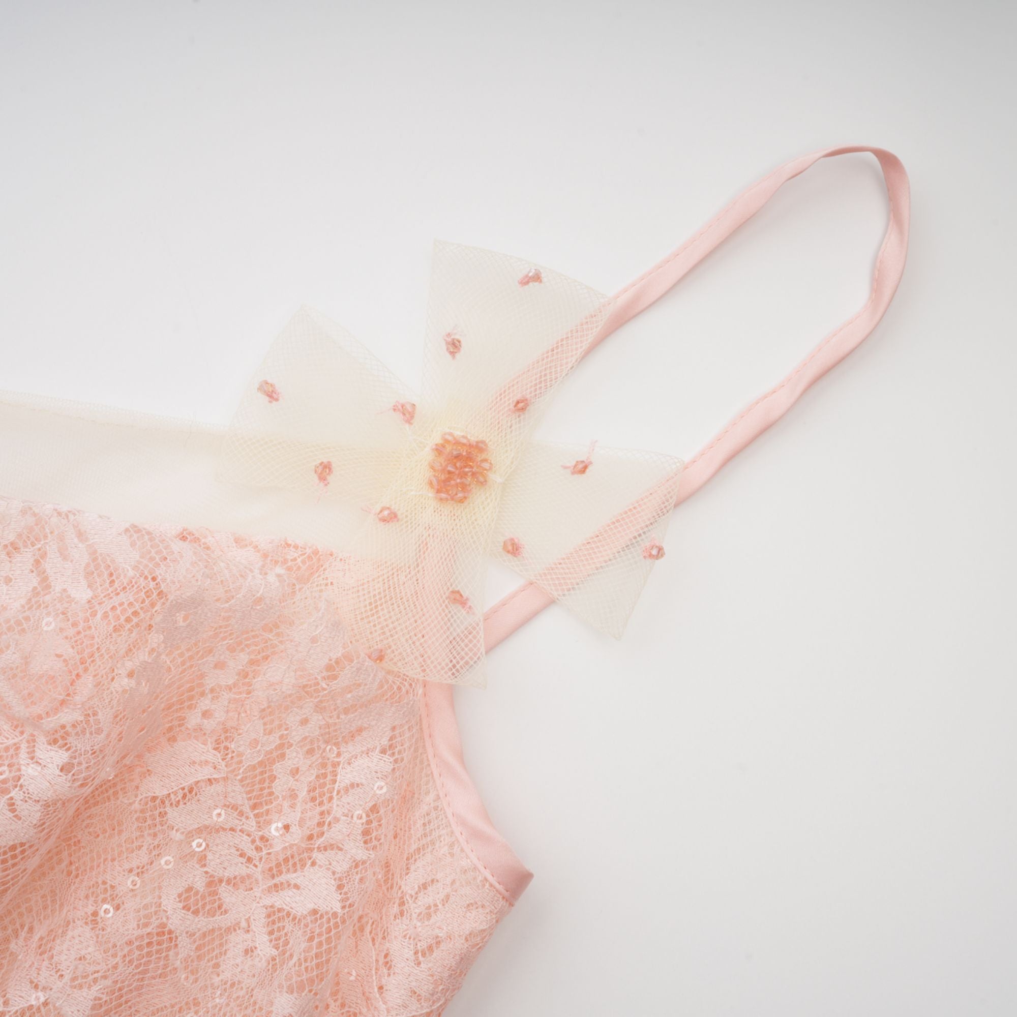 Safran dantel mini elbise