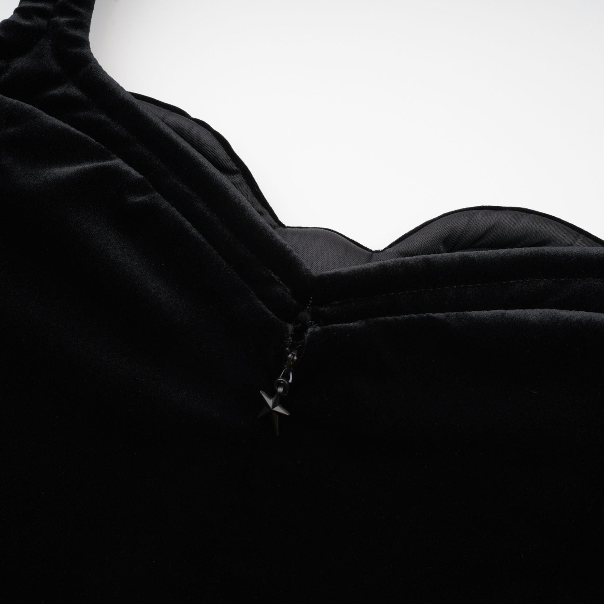 Rowena asimetrik kadife mini elbise