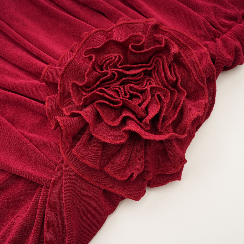 Emira çiçek midi elbise