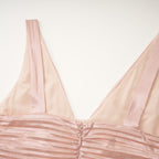 Shiema parlak pileli maksi elbise