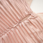 Shiema parlak pileli maksi elbise