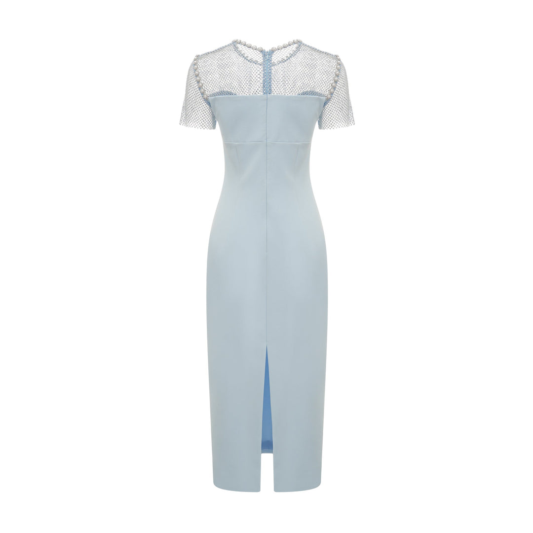 Lilas midi elbise