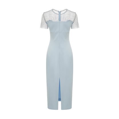 Lilas midi elbise
