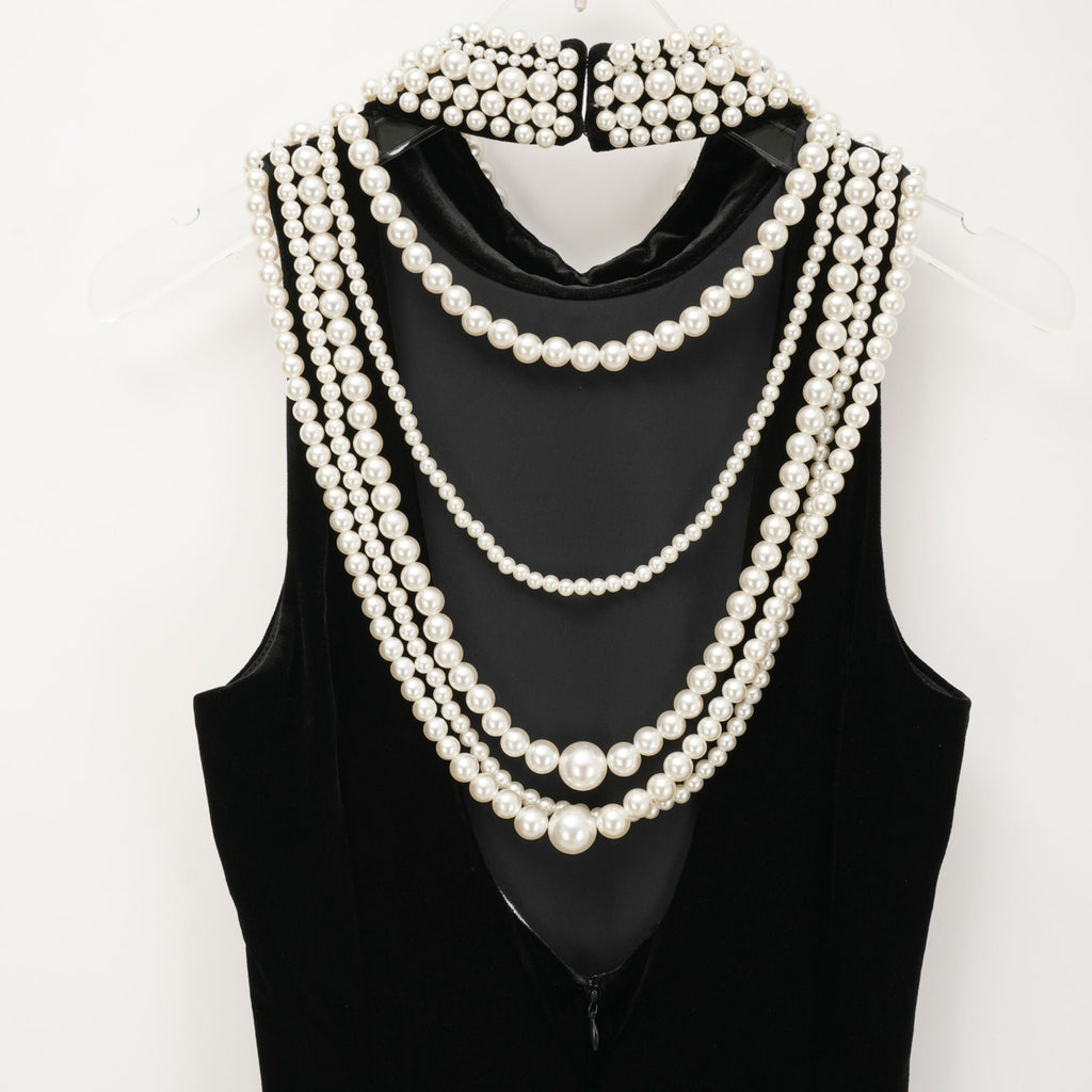 Lucena kadife midi elbise