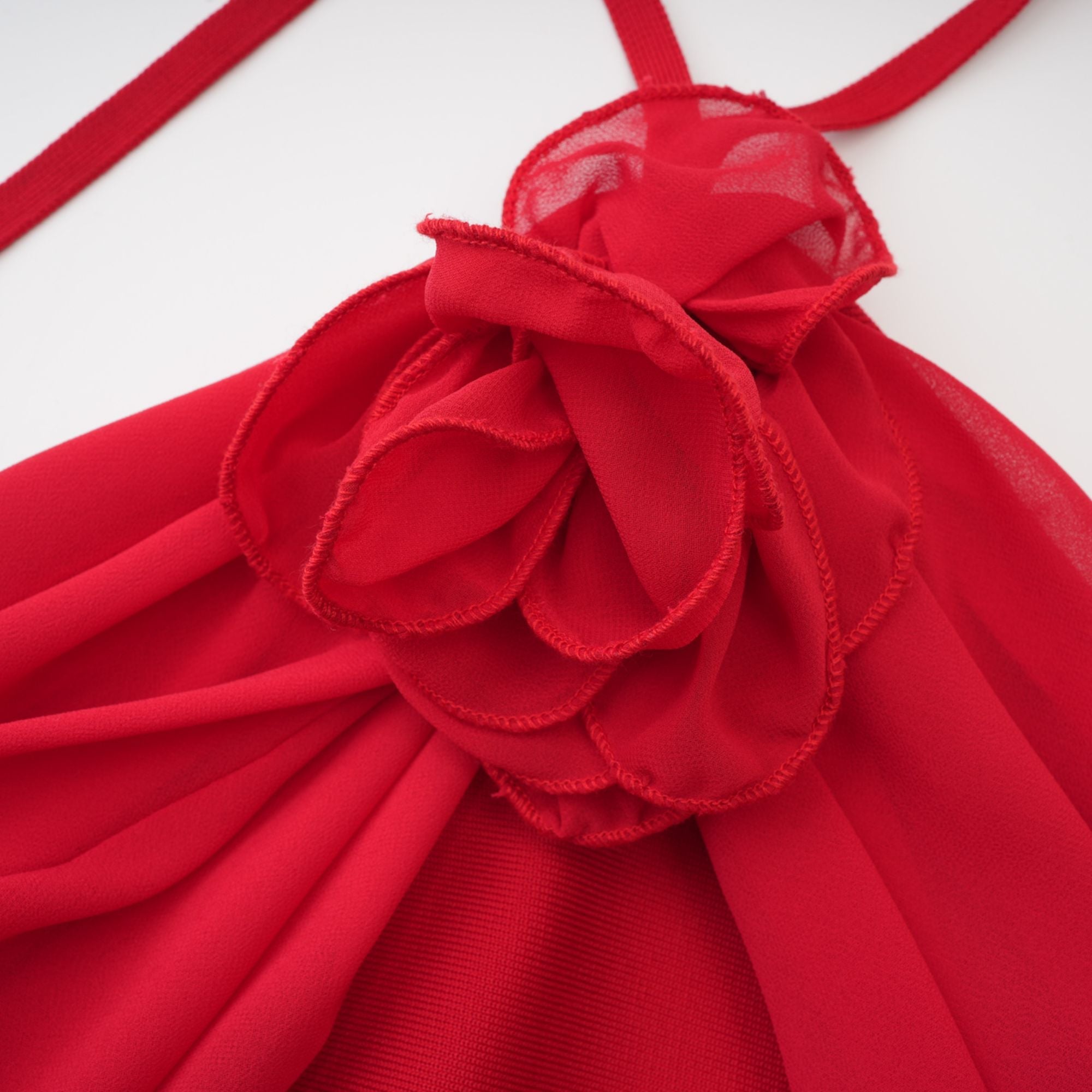 Rozet çiçek maksi elbise