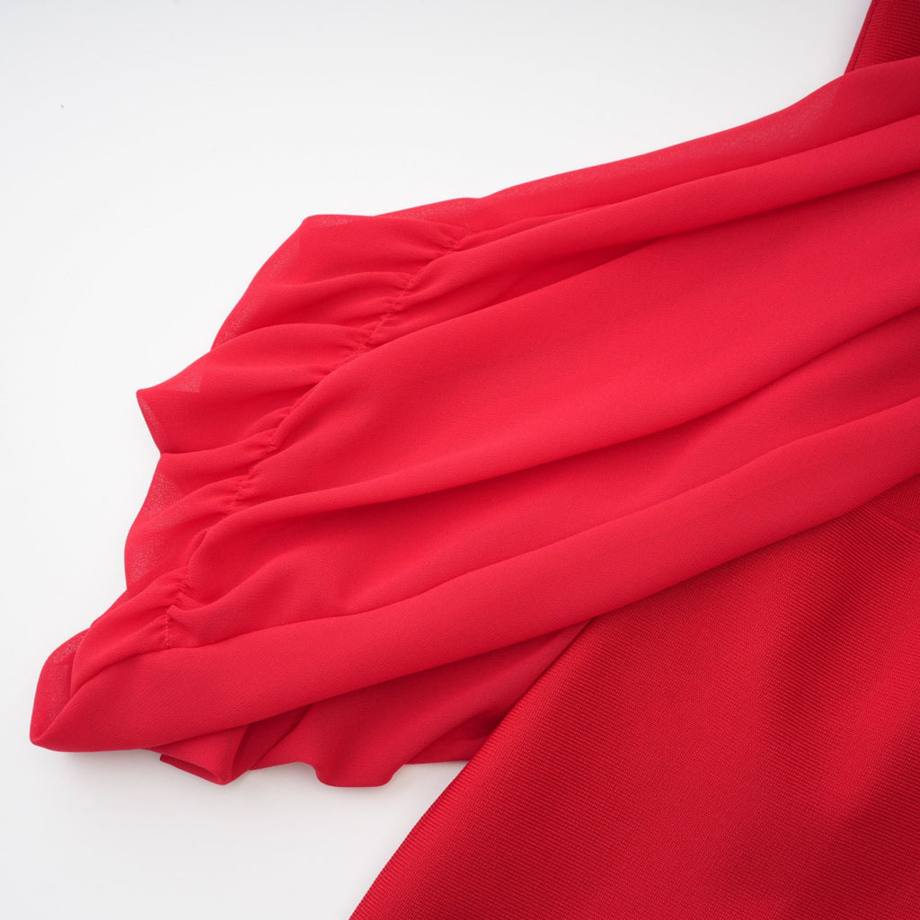 Rozet çiçek maksi elbise