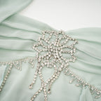 Salilah fırfırlı midi elbise