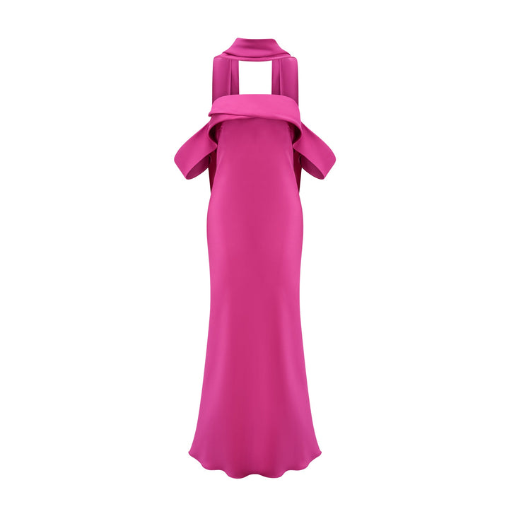 Yasmine saten midi elbise