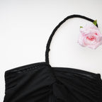 Juana asimetrik midi elbise