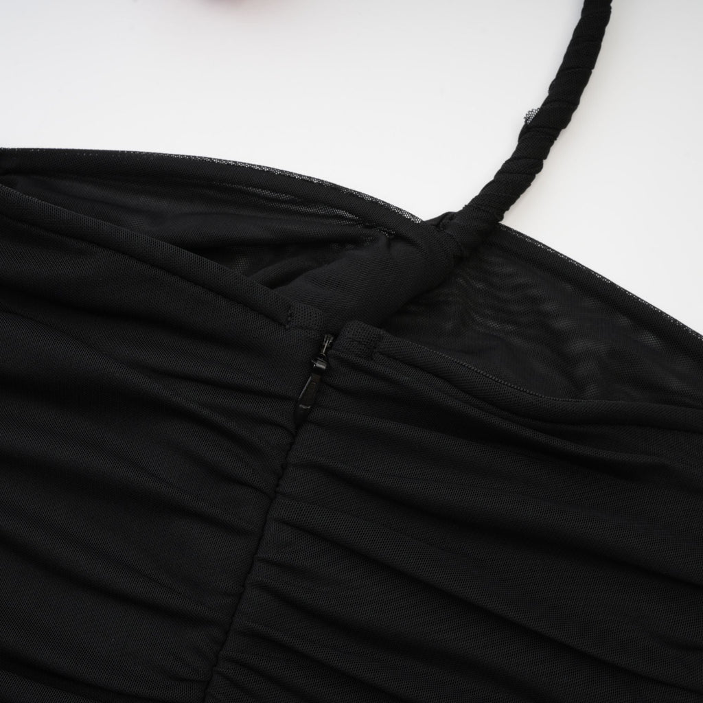 Juana asimetrik midi elbise